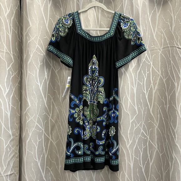 Signature London Style Vibrant Paisley Patterned Dress Size M NWT - Picture 3 of 6